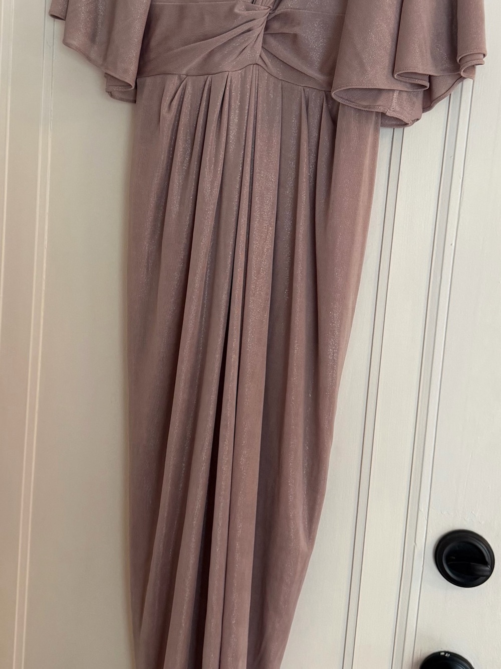 Adrianna Papell Dusty Rose Maxi Dress with Knot Bodice